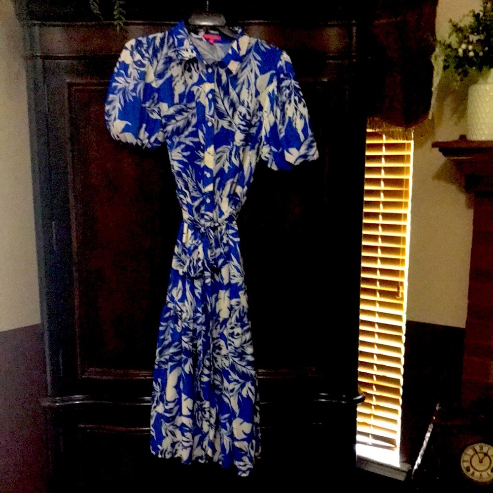 Flying Tomato Floral tiered Dress with Tie Waist, fully lined, large - Picture 2 of 7